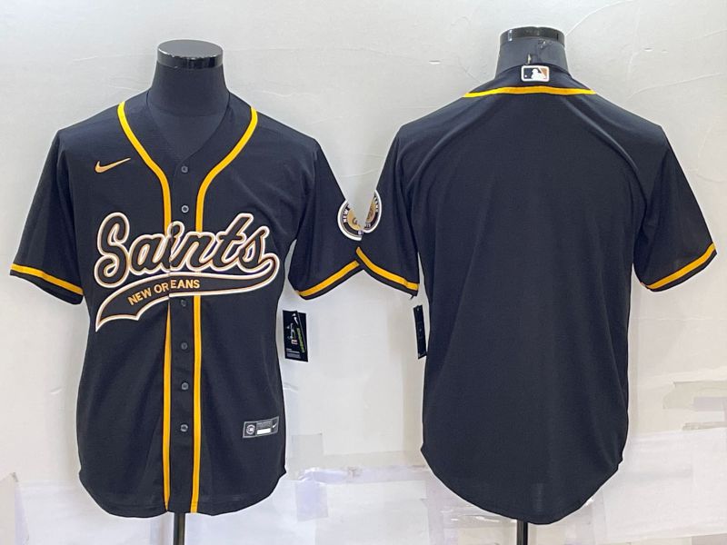 Men New Orleans Saints Blank Black 2022 Nike Co branded NFL Jersey->boston red sox->MLB Jersey
